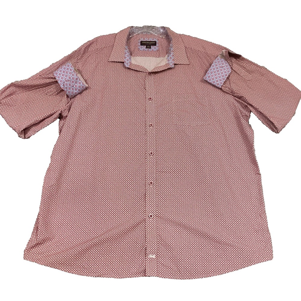 Johnston & Murphy Dual Cuff XXL Long Sleeve Gingham Button Shirt 100% Cotton